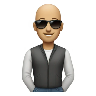  Cool bald tech guy wearing sunglasses sticker