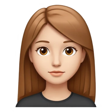 Uma mulher jovem com cabelo castanho claro, liso e pele clara.  sticker