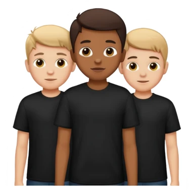 3 boys wearing black t shirt sticker