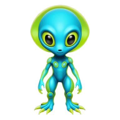 futuristic lush warm-colored neon-colored alien-Fakémon-creature (full body) sticker