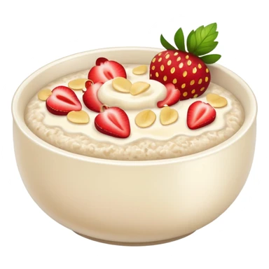 A bowl of porridge with strawberries  sticker