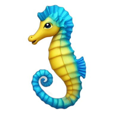 Yellow-blue seahorse sticker