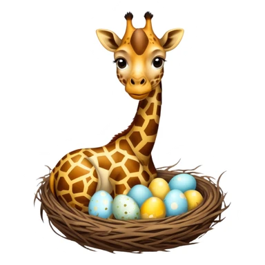 Giraffe and eggs sticker