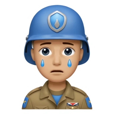 soldier crying blue tears sticker
