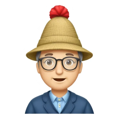 Man with glasses wearing a tall funny hat. sticker