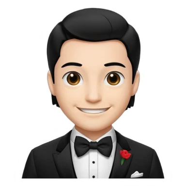Secret agent in tuxedo, black tie, slick hair sticker
