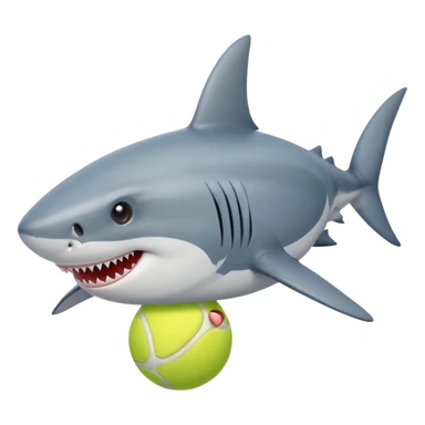 shark with tennis
 sticker