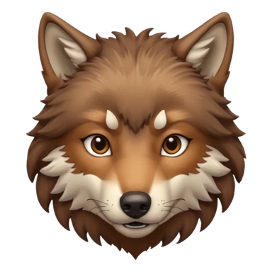 Brown wolf head sticker
