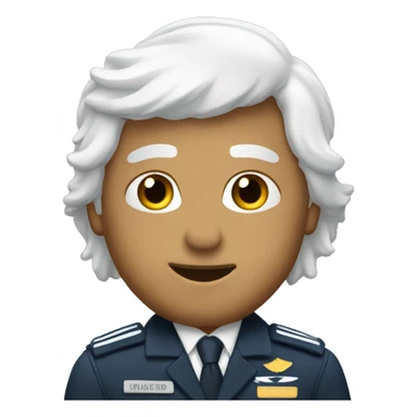 Pilot with whte hair waving hello sticker