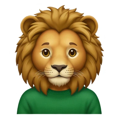 lion wearing green jumper sticker
