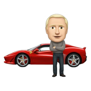 Vladimir Poutine en ferraris  sticker