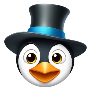 Pinguim com chapéu de peixe  sticker