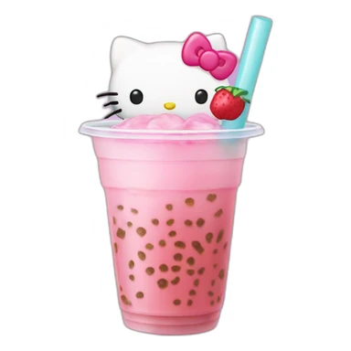 Hello kitty bubble tea sticker