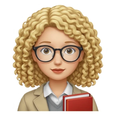 woman student , curly blone hair sticker