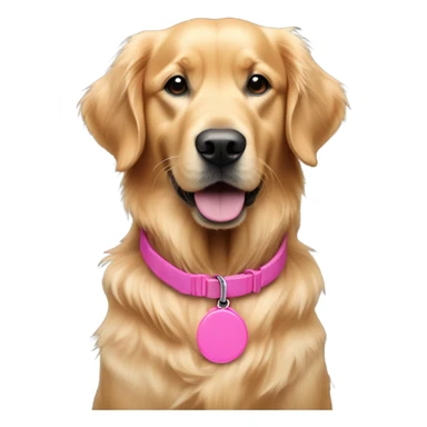 Golden retriever with pink collar wearing pink air Jordan’s sticker