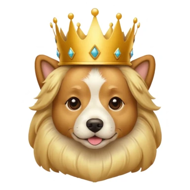 dog with a crown sticker