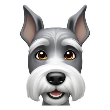Happy gray and white schnauzer with pointy ears sticker