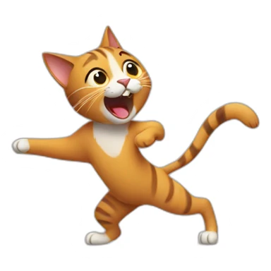 Cat dancing with a dog sticker