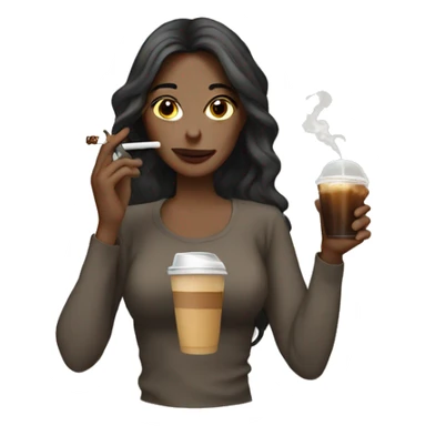 smoking with an iced coffee white girl sticker