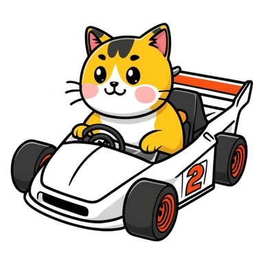 Tacocat driving a racecar  sticker