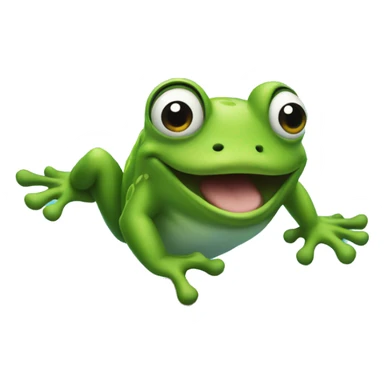 frog jumping into pool  sticker