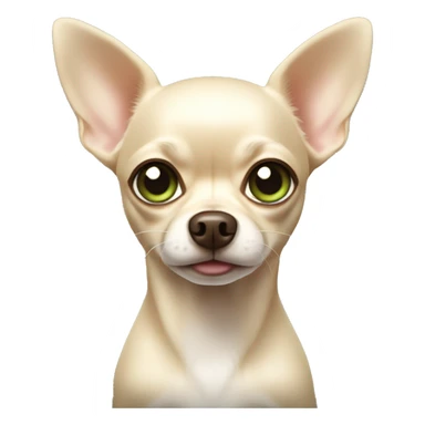 Dark cream chihuahua with light green eyes and big ears sticker