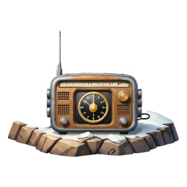 radio over a mountain sticker