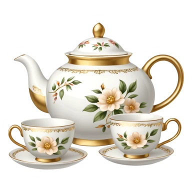 A teapot and teacup set for English afternoon tea. sticker