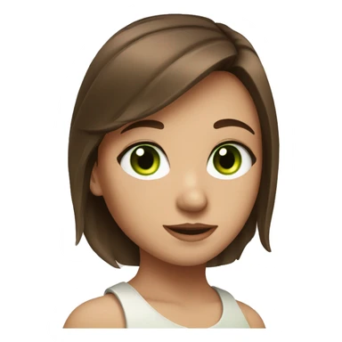 pretty girl with brown hair and green eyes  sticker