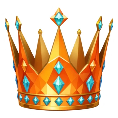 orange prismatic 3d crown sticker