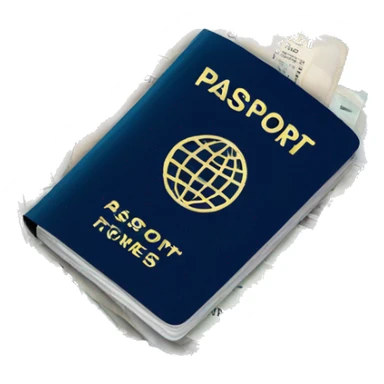 passport and air tickets sticker