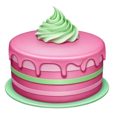 Pink cake with green cream sticker