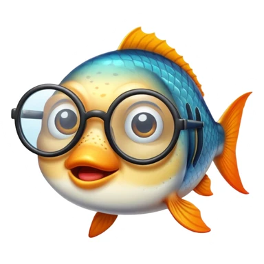 Fish wearing glasses sticker