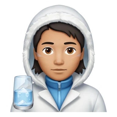 Antarctica person, eskimo glass, white coat sticker