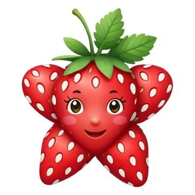 A strawberry star with a bow cute sticker