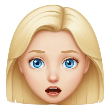 Blonde girl with blue eyes making a funny face  sticker
