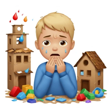Little boy crying and making crazy home sticker