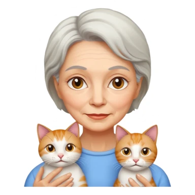 Een oma met een kat sticker