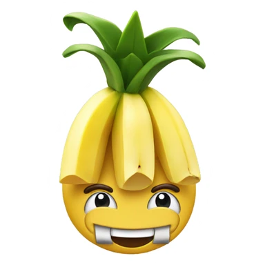 Banana with pineapple hat sticker