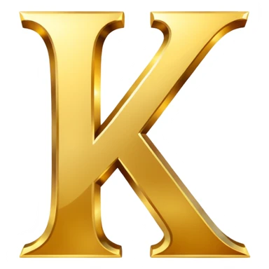 La lettre K en or sticker