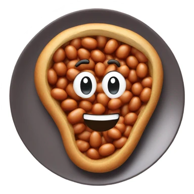 Singular baked bean on plate sticker