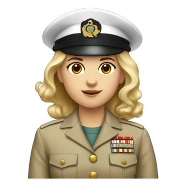 Pale light skin girl wearing marine corps uniform  sticker