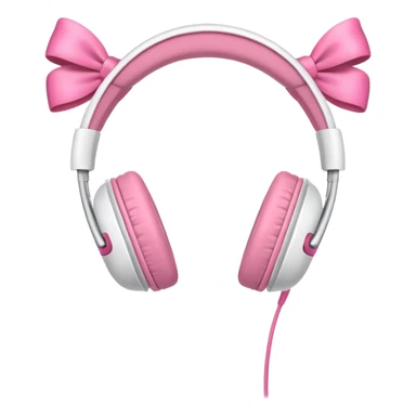 Audífonos de Apple blancos con lasos rosas en los lados  sticker