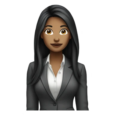 Woman with long black hair in a stylish business casual outfit  sticker
