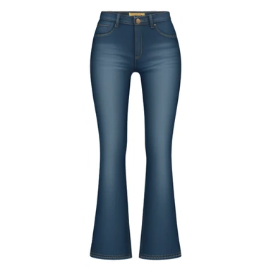 Realistic isolated pair of high waist long wide flare leg jeans. sticker