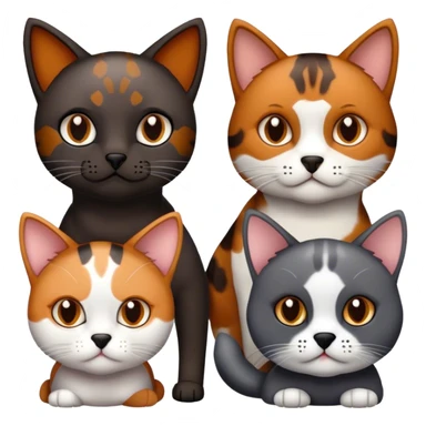 Dark tortoiseshell cat and light grey cat and black lab shepherd  sticker