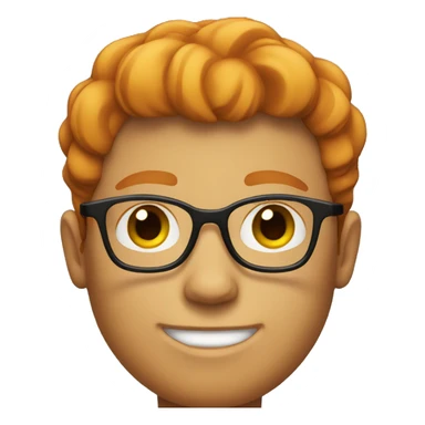 ginger male with glasses sticker