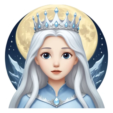 👱🏻‍♀️❄️🌕I want a snow queen with a moon behind her sticker