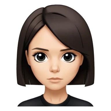 Victoria Beckham circa 1997 with bob haircut parted down straight down the center. Wearing black sticker