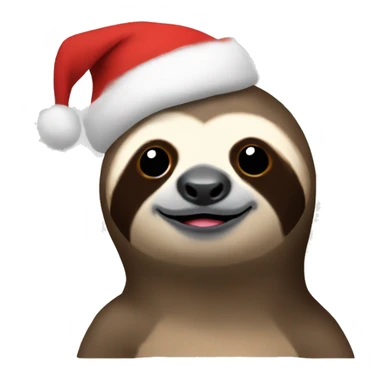 Sloth with a Christmas hat sticker
